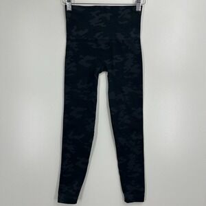 Spanx Leggings Women's S Gray Camouflage Stretch Gym Active Cropped